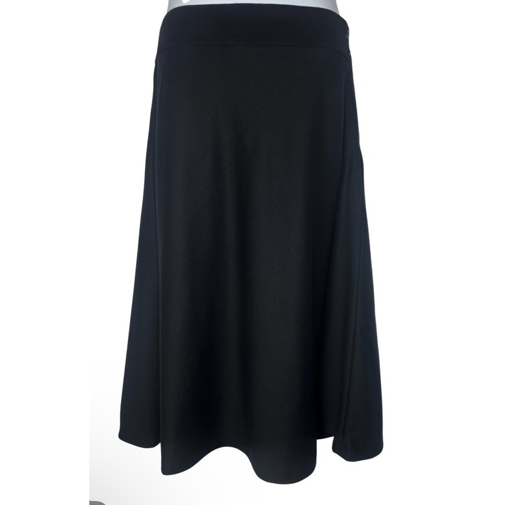 NWT!  Talbots Women's Sz: 12 Wool Black Midi Minimalist Skirt - Picture 2 of 5